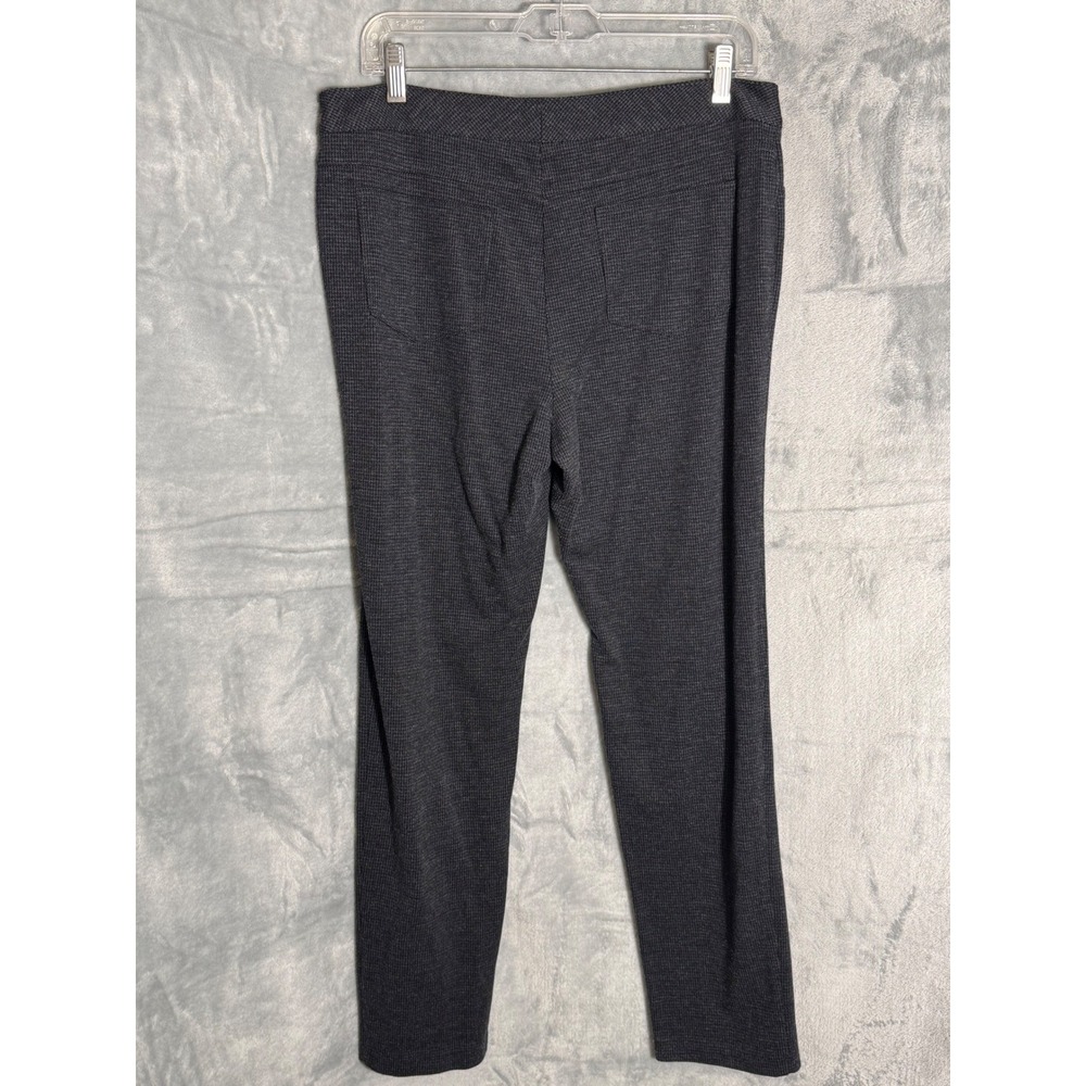 Elliott Lauren Grey Micro Houndstooth‎ Pull On Stretch Pants Size 12 Charcoal